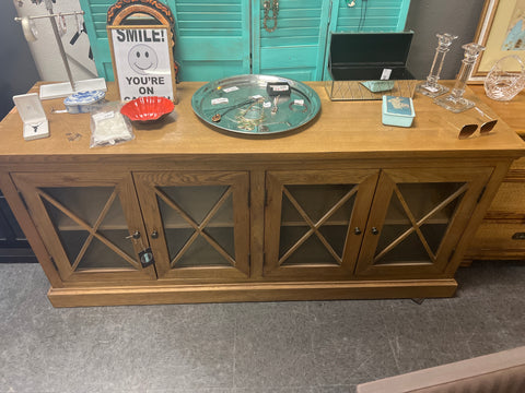 Ballard Design Console Table - Glass Doors 166648.