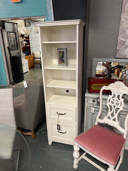 White 2 Drawer Tall Bookshelf 165698.