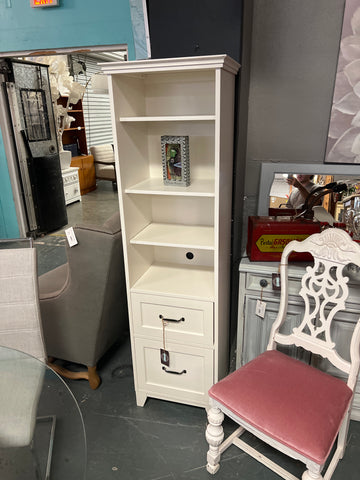 White 2 Drawer Tall Bookshelf 165698.