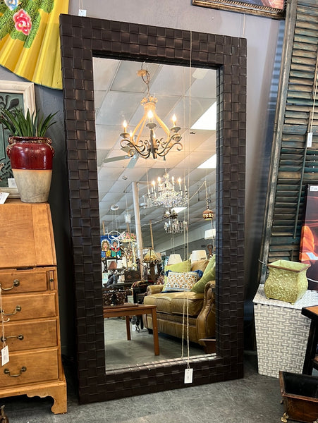 Leather Framed Floor Mirror 148201.