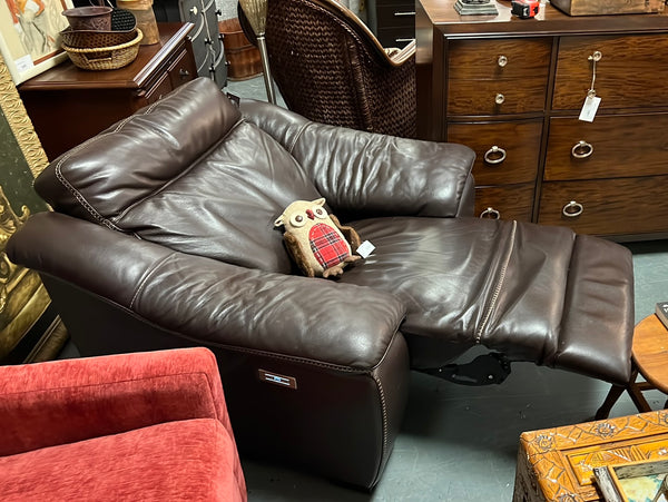 Brown Leather Electric Recliner 146164.