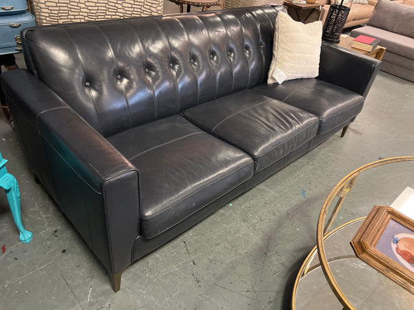 Blue Leather Sofa 165695.