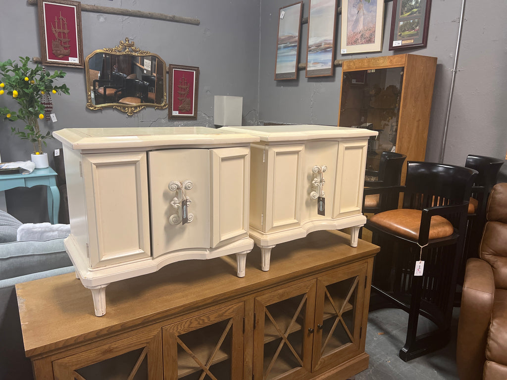 70s Cream Side Table / Nightstand (2 Available) 177589.