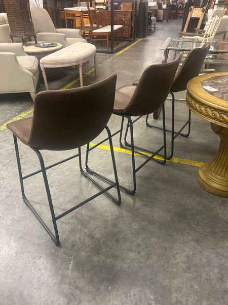 Set of 3 Brown Barstools 165975.