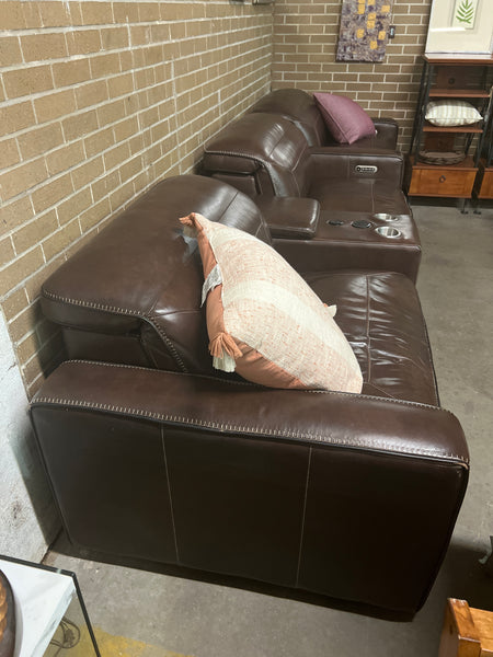 Theater Seating w/ 3 Electric Recliners & Cupholders + USB Ports 166442.