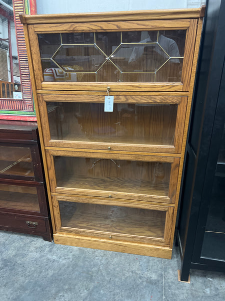 Oak Barrister Bookcase - 4 Door 164038.