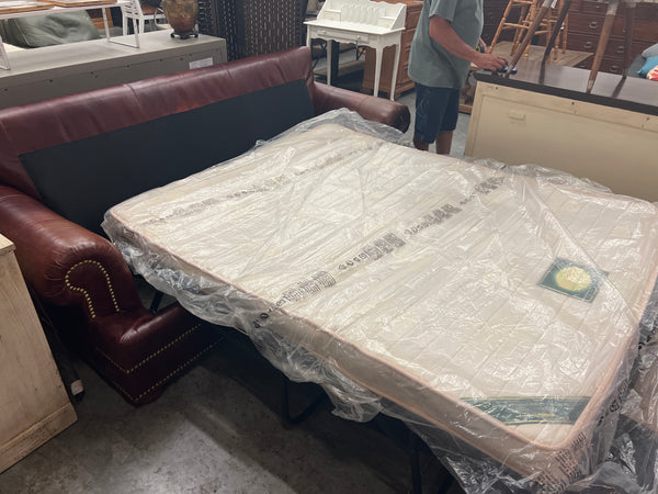 Brown Leather Sofa Bed 164730.