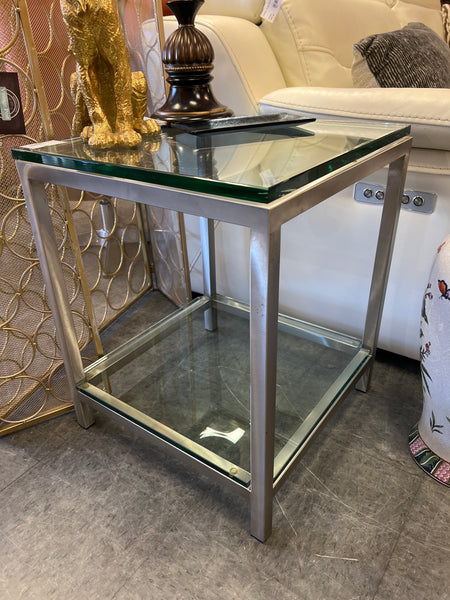 Crate/Bar Metal/Glass Side Table 151687.