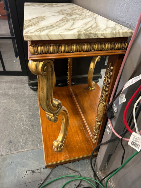 Marble Top Gold Table w/ Mirror Below 169094.