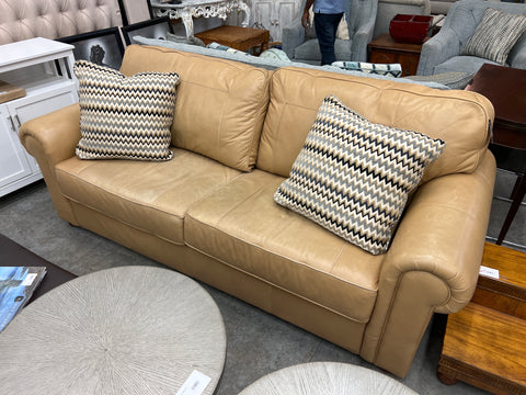 Thomasville Tan Leather Sofa 152791.