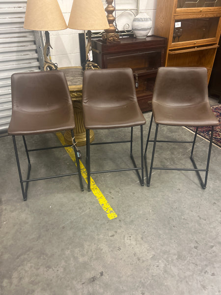 Set of 3 Brown Barstools 165975.