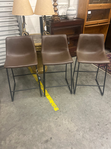 Set of 3 Brown Barstools 165975.