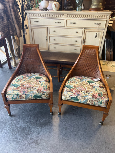 Mid Century Caned Accent Chair (2 available) 158030.