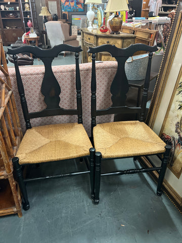 Black Wheat Dining Chairs Set 4 157983.