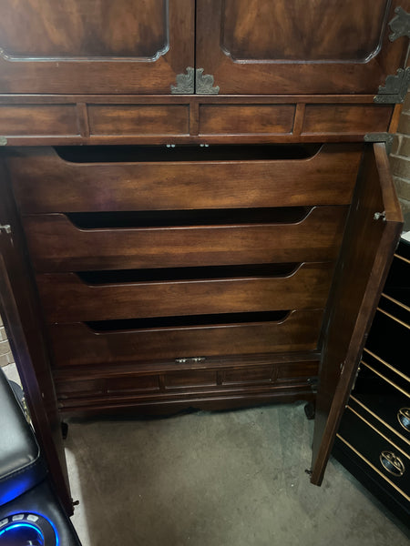 Wood MCM Tall Chest Cabinet 157162.