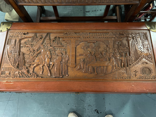 Asian Carved Wood Trunk 165192.