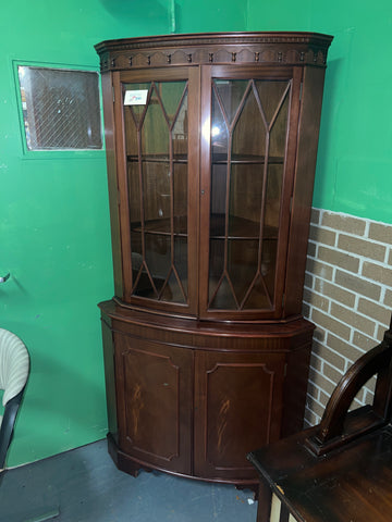 Antique Corner Glass Door Cabinet *crack in glass* 164568.
