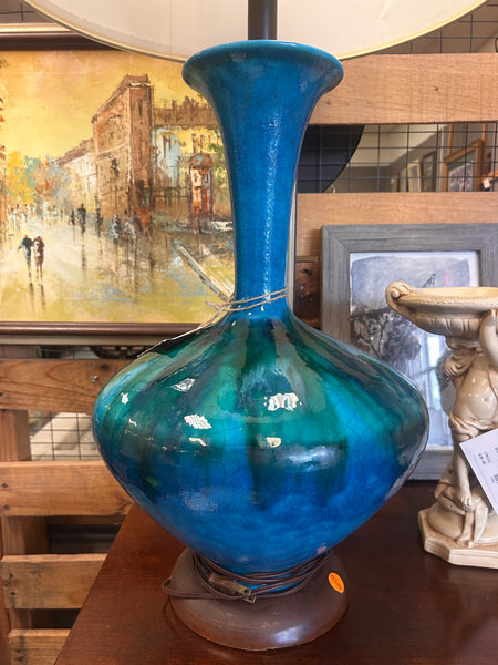 MCM Drip Glaze Blue Teal Lamp 176208.