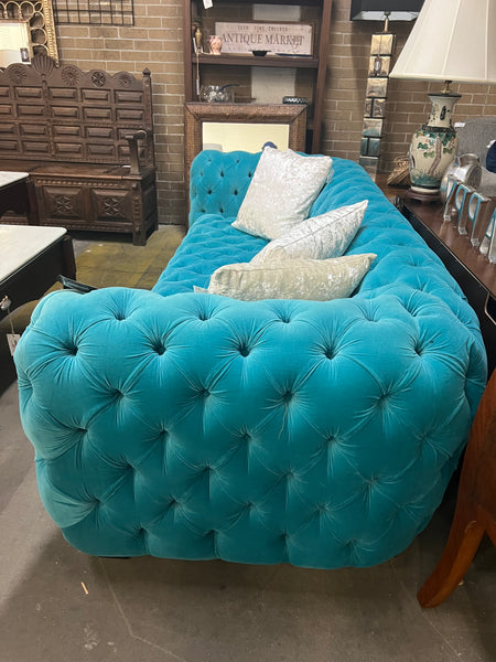 Teal Velvet Chesterfield Sofa 153522. (2 available*)