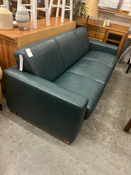 Blue Natuzzi Leather Sleeper 168356.