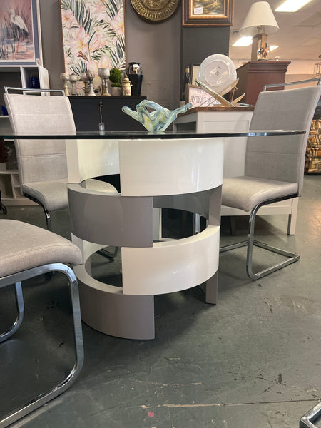 Glass Dining Table w/ 4 Chairs 163957.