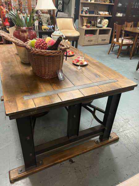 Industrial Metal Wood Table 156609.