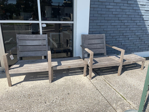 Teak Patio Chair and Ottoman (Crate and Barrel)- 150768.