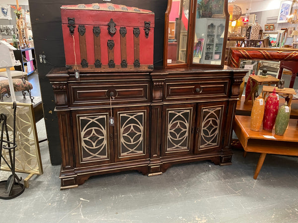 Wood Buffet Glass Door Cabinet 157857.