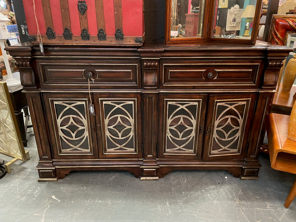 Wood Buffet Glass Door Cabinet 157857.