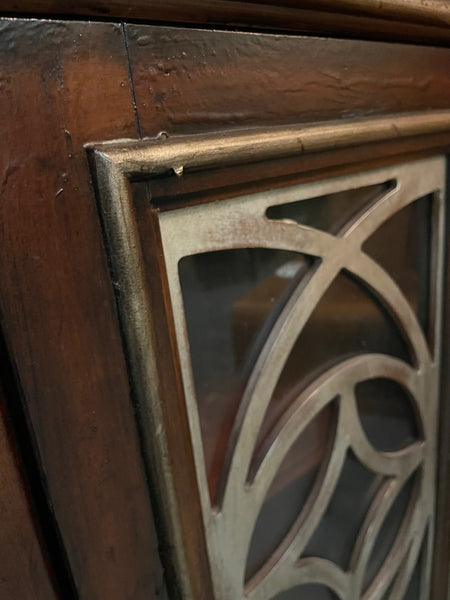 Wood Buffet Glass Door Cabinet 157857.