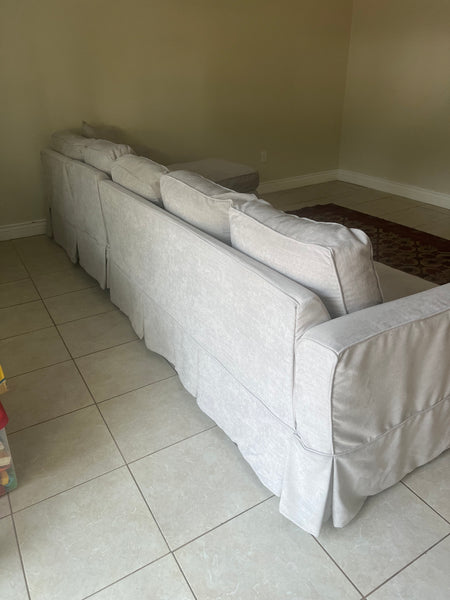 Slip Cover Sleeper Sectional - Light Grey 162831.