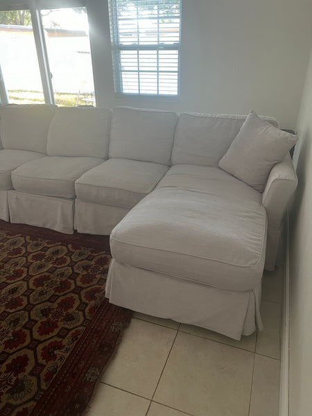 Slip Cover Sleeper Sectional - Light Grey 162831.