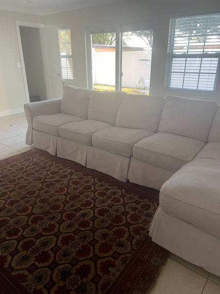Slip Cover Sleeper Sectional - Light Grey 162831.