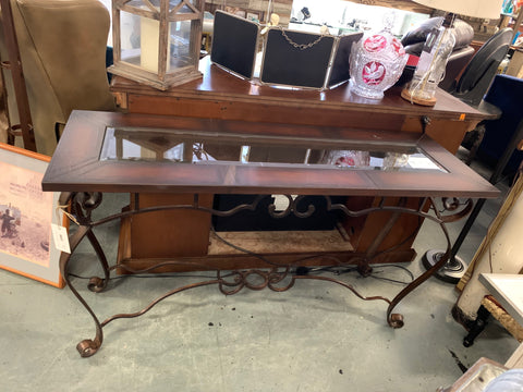 Leather Top Entry Way Table 145529.