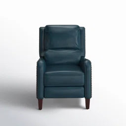 Blue Studded Recliner Genuine Leather 155847.