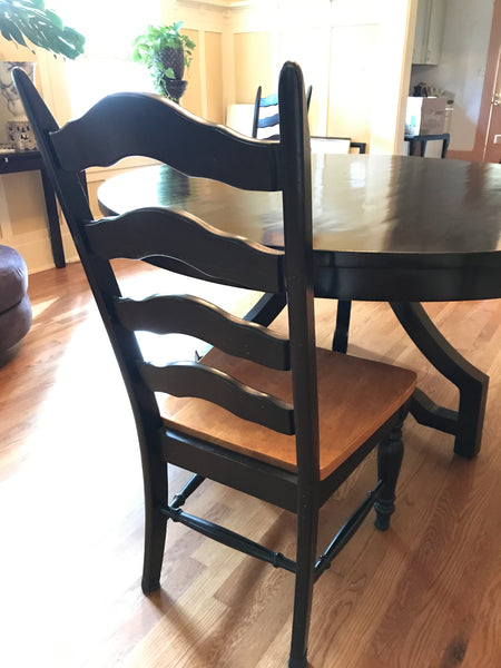 Set of 4 Wood Dining Chairs - Black 153914. (chairs+table set price $599