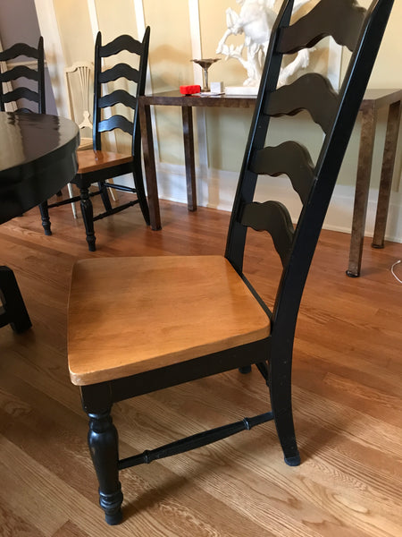 Set of 4 Wood Dining Chairs - Black 153914. (chairs+table set price $599