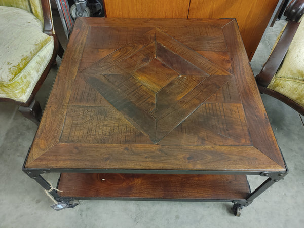 Rustic Coffee Table On Wheels 169735.