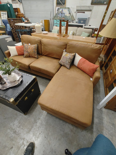 Brown Ultra Suede Sofa w/ Chaise 169843.