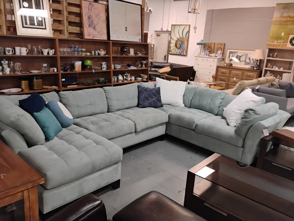 Blue Ultra Suede Sectional 169861.