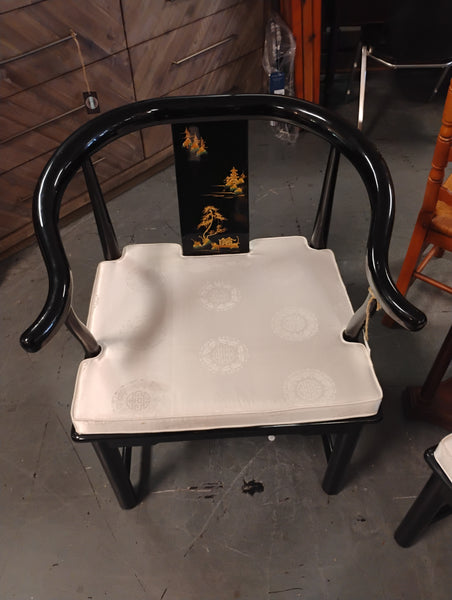 Black Lacquer Asian Arm Chair 168971. (2 Available)