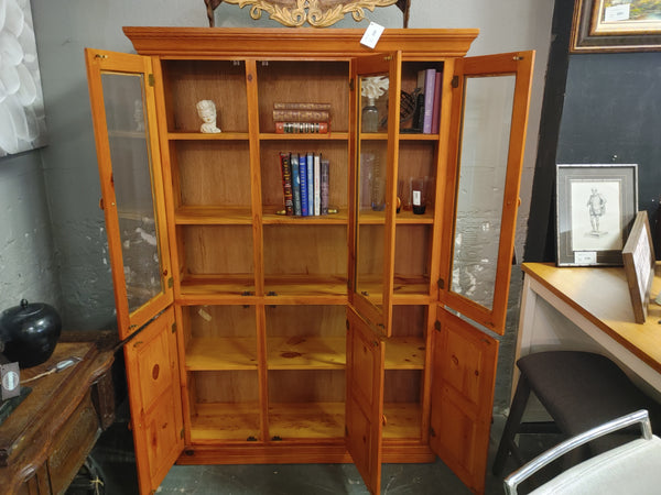 Blonde Wood Glass Cabinet 164273.