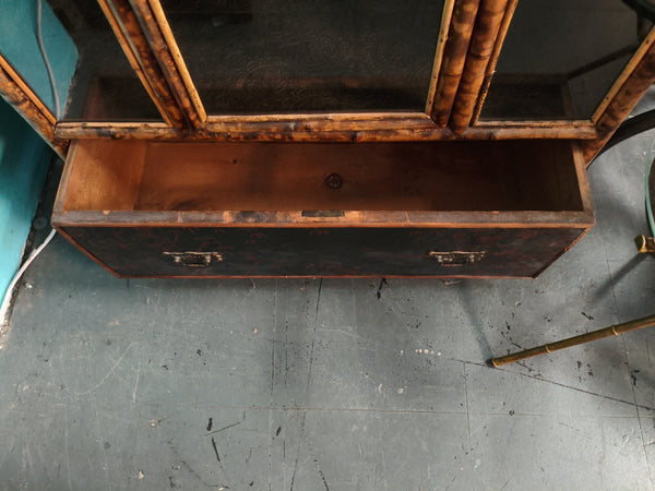 Antique Bamboo Glass Cabinet 176966.