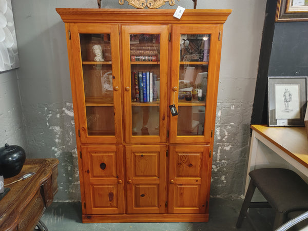 Blonde Wood Glass Cabinet 164273.