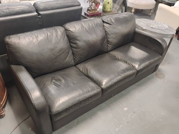 Black Leather Sofa 169534.