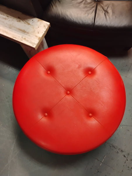 Round Red Ottoman 168990.