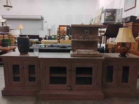 9’ Long Grey Console Cabinet 166454.