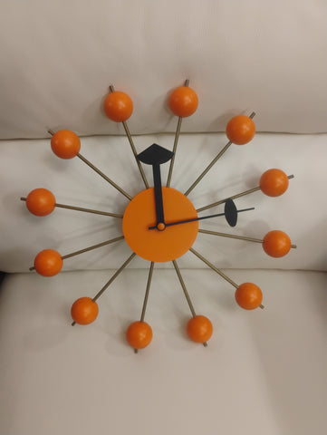 90s George Nelson Orange Ball Clock 172971.