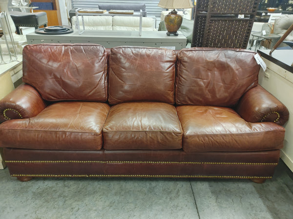 Brown Leather Sofa Bed 164730.