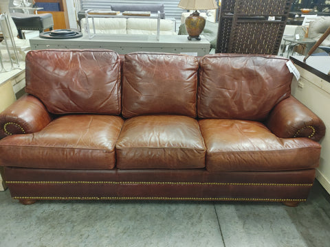 Brown Leather Sofa Bed 164730.